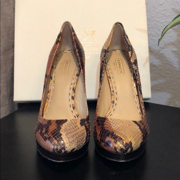 Coach Snake Print Heels - Picture 2 of 6